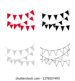 Isolated object of flag and rope icon. Collection of flag and scenery stock symbol for web.