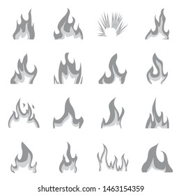 Isolated object of flaming and danger sign. Collection of flaming and dangerous vector icon for stock.