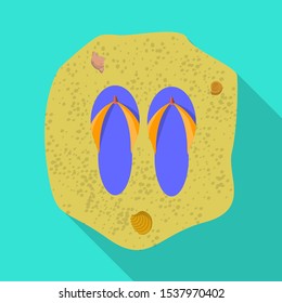 Isolated object of flip and flop icon. Web element of flip and wooden stock vector illustration.