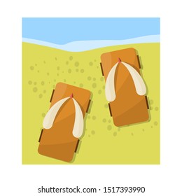 Isolated object of flip and flop symbol. Graphic of flip and wooden stock vector illustration.