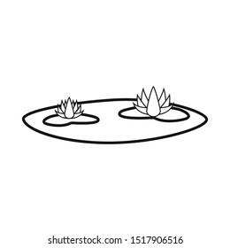 Isolated object of flower and lotus sign. Graphic of flower and leaf vector icon for stock.
