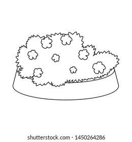 Isolated object of flowerbed and garden sign. Collection of flowerbed and bush stock vector illustration.