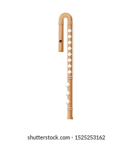 Isolated object of flute and symphony sign. Graphic of flute and orchestral vector icon for Stock.