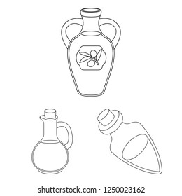 Isolated object of food  and bung logo. Set of food  and oil  stock vector illustration.