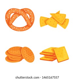 Isolated object of food and crunchy symbol. Set of food and flavor vector icon for stock.