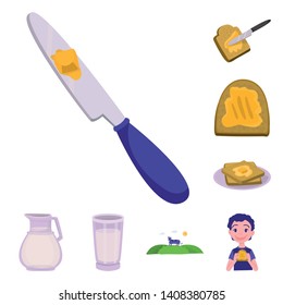 Isolated object of food and dairy icon. Collection of food and cholesterol stock vector illustration.