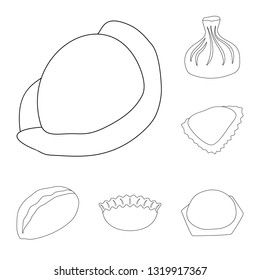 Isolated object of food  and dish icon. Set of food  and cooking stock symbol for web.