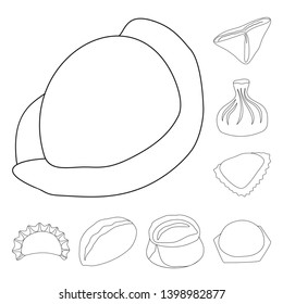 Isolated object of food  and dish symbol. Collection of food  and cooking stock vector illustration.