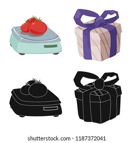 Isolated object of food and drink icon. Collection of food and store stock vector illustration.