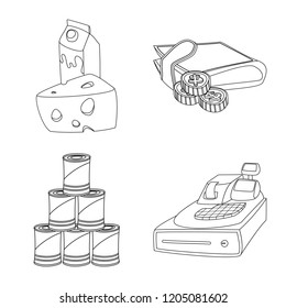 Isolated object of food and drink icon. Set of food and store stock symbol for web.
