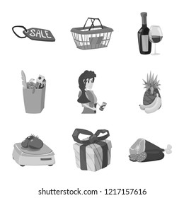 Isolated object of food and drink icon. Collection of food and store stock symbol for web.