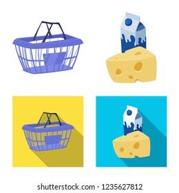 Isolated object of food and drink icon. Set of food and store stock symbol for web.