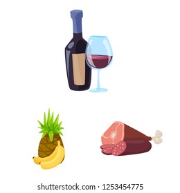 Isolated object of food and drink icon. Set of food and store stock vector illustration.