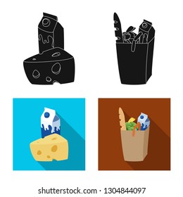 Isolated object of food and drink icon. Set of food and store vector icon for stock.