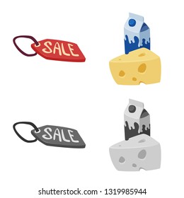 Isolated object of food and drink icon. Set of food and store stock symbol for web.