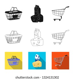 Isolated object of food and drink icon. Collection of food and store vector icon for stock.