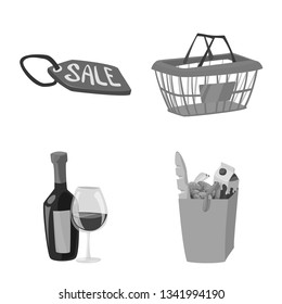 Isolated object of food and drink icon. Collection of food and store vector icon for stock.