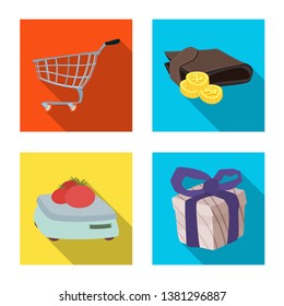 Isolated object of food and drink icon. Collection of food and store stock vector illustration.