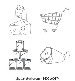 Isolated object of food and drink icon. Collection of food and store stock vector illustration.