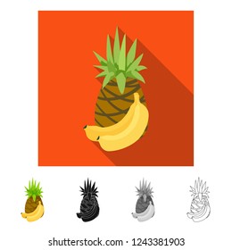 Isolated object of food and drink logo. Set of food and store stock vector illustration.