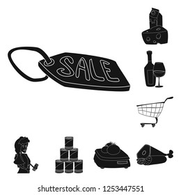 Isolated object of food and drink logo. Set of food and store stock symbol for web.