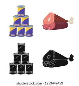 Isolated object of food and drink logo. Collection of food and store stock symbol for web.