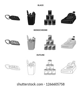 Isolated object of food and drink logo. Set of food and store vector icon for stock.