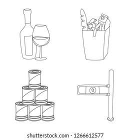 Isolated object of food and drink logo. Collection of food and store stock symbol for web.