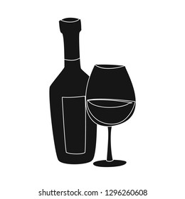 Isolated object of food and drink logo. Collection of food and store stock vector illustration.