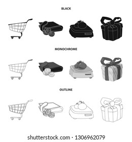 Isolated object of food and drink logo. Collection of food and store stock vector illustration.