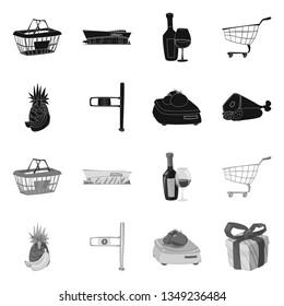 Isolated object of food and drink logo. Set of food and store vector icon for stock.