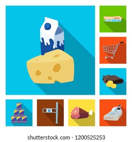Isolated object of food and drink sign. Collection of food and store vector icon for stock.