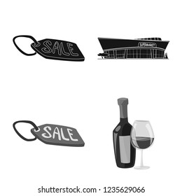 Isolated object of food and drink sign. Set of food and store vector icon for stock.