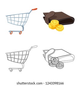 Isolated object of food and drink sign. Collection of food and store stock symbol for web.