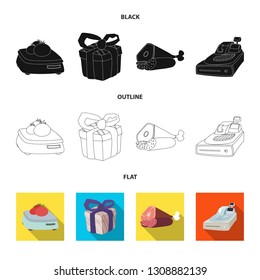 Isolated object of food and drink sign. Collection of food and store vector icon for stock.