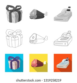 Isolated object of food and drink sign. Collection of food and store vector icon for stock.