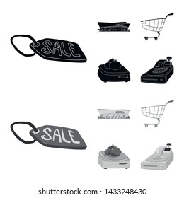 Isolated object of food and drink sign. Set of food and store stock vector illustration.