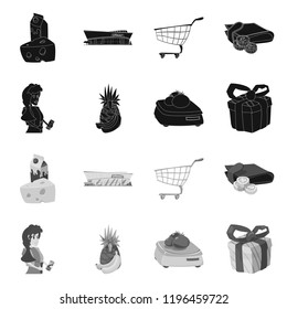 Isolated object of food and drink symbol. Set of food and store vector icon for stock.