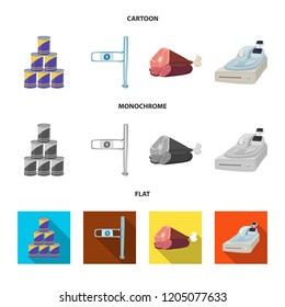 Isolated object of food and drink symbol. Set of food and store vector icon for stock.