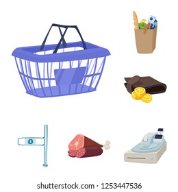 Isolated object of food and drink symbol. Set of food and store vector icon for stock.