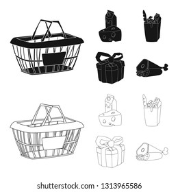 Isolated object of food and drink symbol. Set of food and store stock symbol for web.