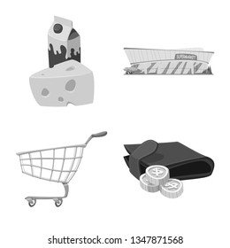Isolated object of food and drink symbol. Collection of food and store stock vector illustration.