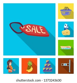 Isolated object of food and drink symbol. Collection of food and store vector icon for stock.