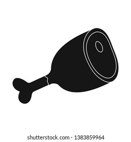 Isolated object of food and ham symbol. Collection of food and bone stock symbol for web.