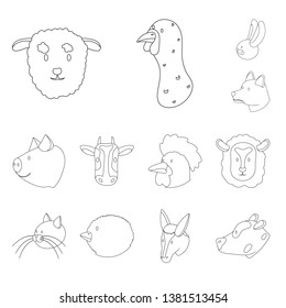 Isolated object of food and homemade logo. Set of food and homestead vector icon for stock.