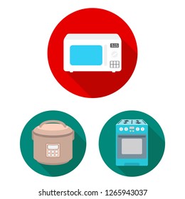 Isolated object of food and inside icon. Collection of food and cooker vector icon for stock.