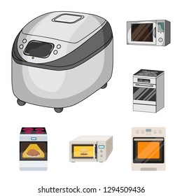 Isolated object of food and inside icon. Collection of food and cooker stock symbol for web.
