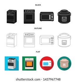 Isolated object of food and inside icon. Set of food and cooker vector icon for stock.