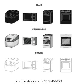 Isolated object of food and inside logo. Set of food and cooker stock vector illustration.
