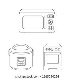 Isolated object of food and inside sign. Collection of food and cooker stock symbol for web.